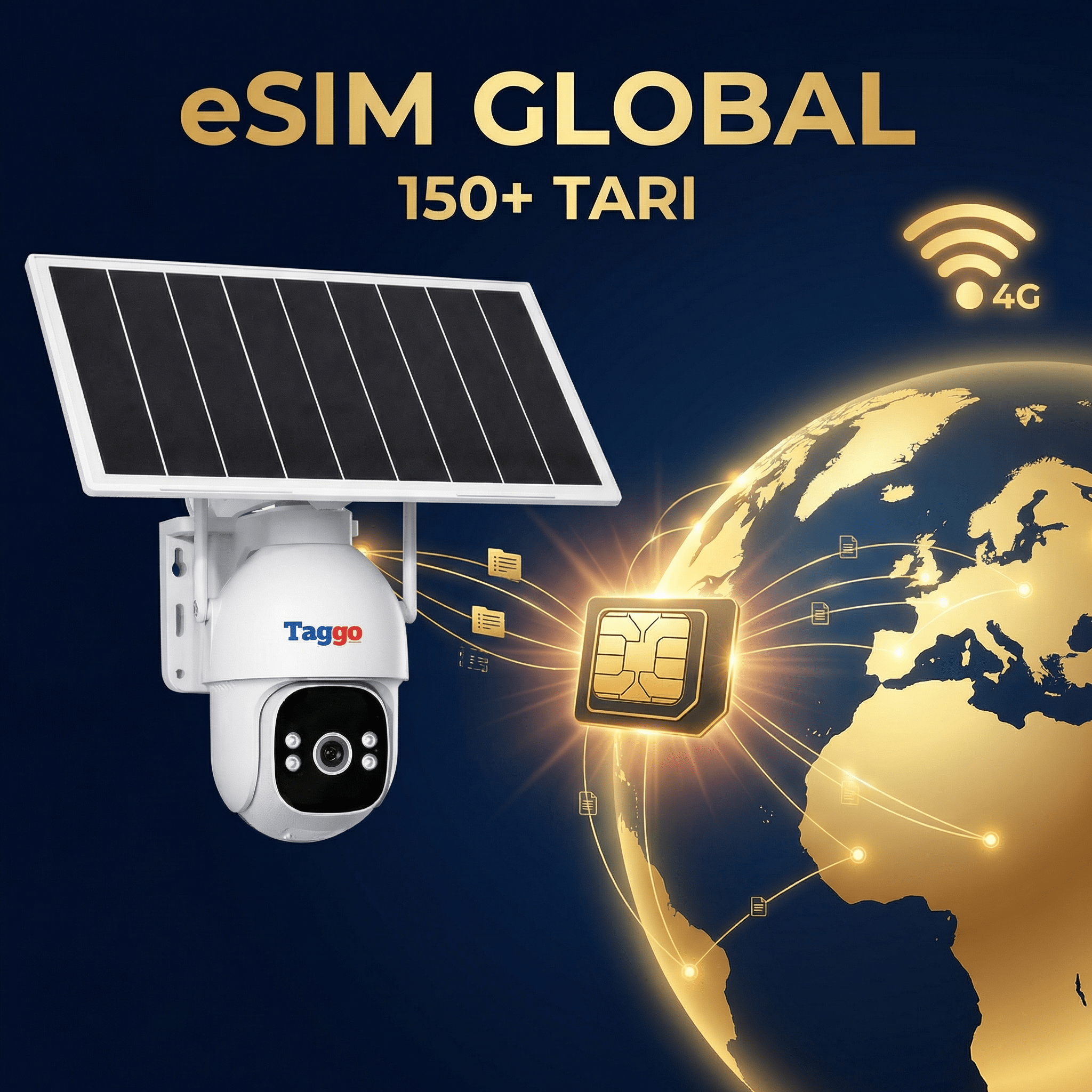 Camera TAGGO Pro S30, 4G/ eSIM, AOV, Viziune Full Color Noaptea, si Detectie AI 30m - 40M, 5MP, 24/7 - Taggo - Taggo.ro