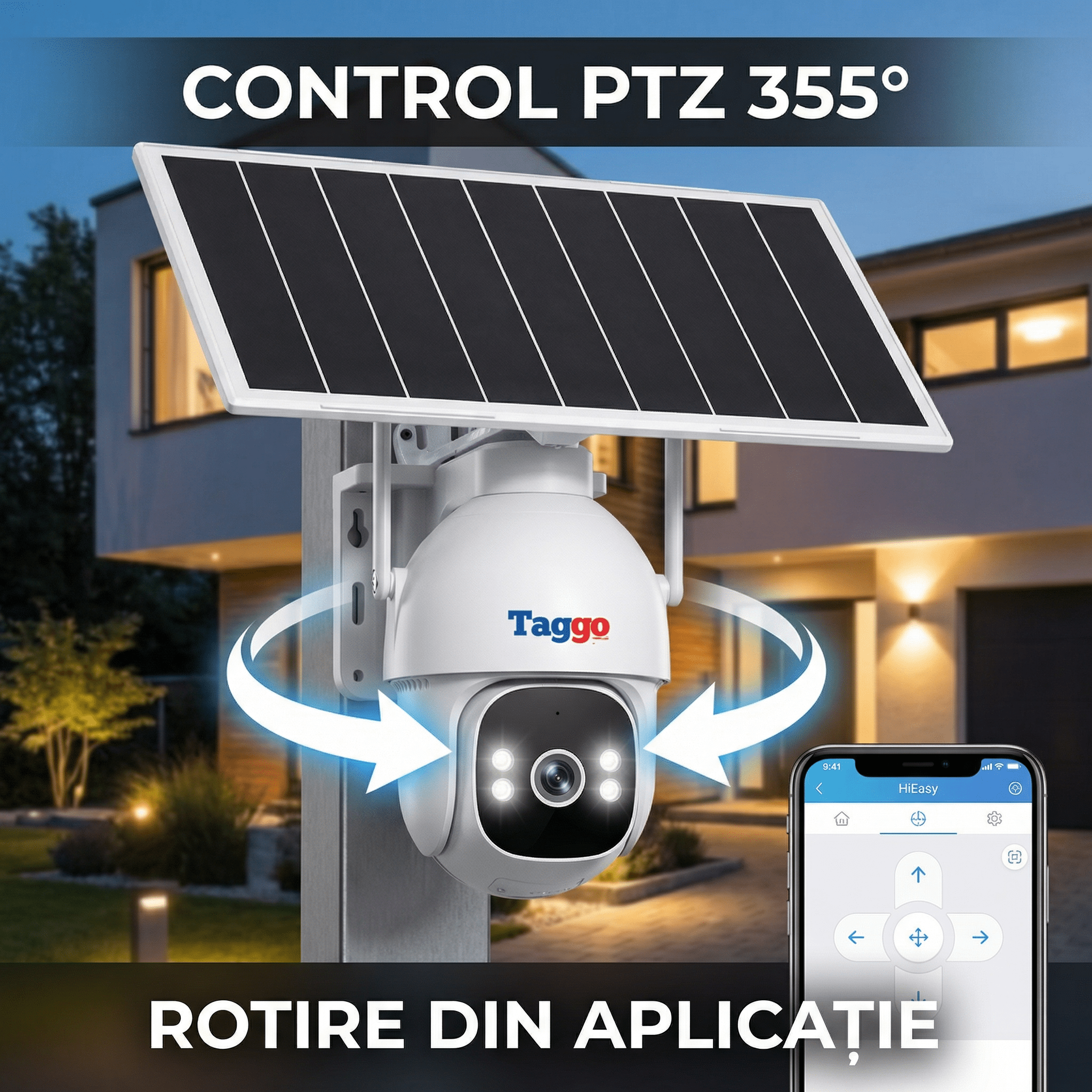 Camera TAGGO Pro S30, 4G/ eSIM, AOV, Viziune Full Color Noaptea, si Detectie AI 30m - 40M, 5MP, 24/7 - Taggo - Taggo.ro