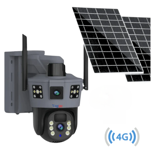 Camera Supraveghere 4G 6K Ultra HD, Dual Camera 12MP, Dubla Incarcare Solara, Rotire Din Aplicatie, Rezistenta La Apa IP 66