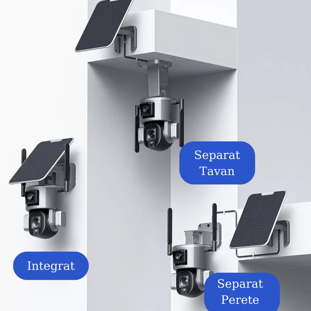 Camera video supraveghere wireless WISTINO 4K Ultra HD, dual camera 4MP+4MP, zoom 4x, rezistent IP66, control din aplicație