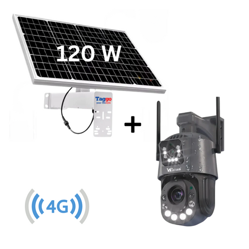 Camera Supraveghere cu Panou Solar si Cartela SIM 4G, Rezolutie 6K ULTRA HD, Zoom Optic 100X, 2 Lentile