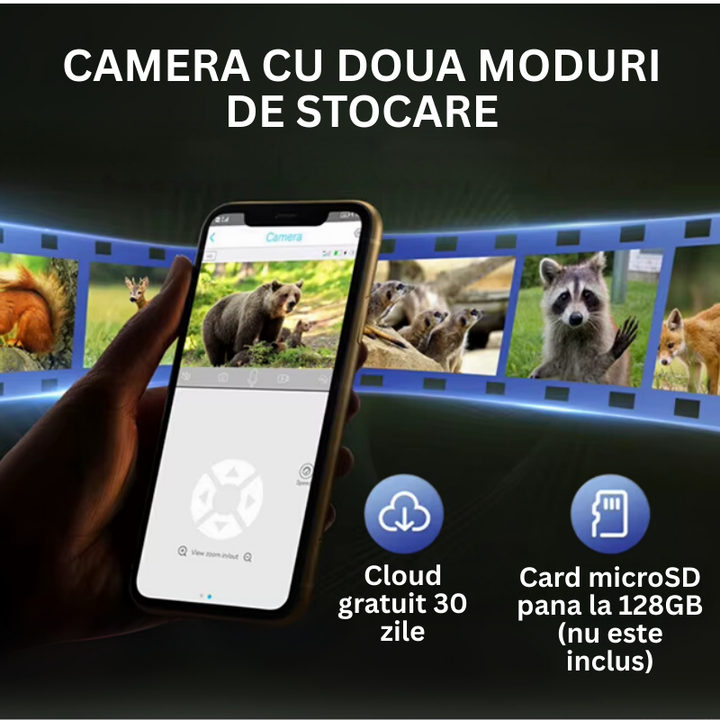 Camera Supraveghere Solara 4G cu GPS, 16MP Foto, 4MP Video, Panou Solar 4W, Baterie 7800mAh, Detectie Miscarе, Audio Bidirectional, IP65 - Taggo.ro