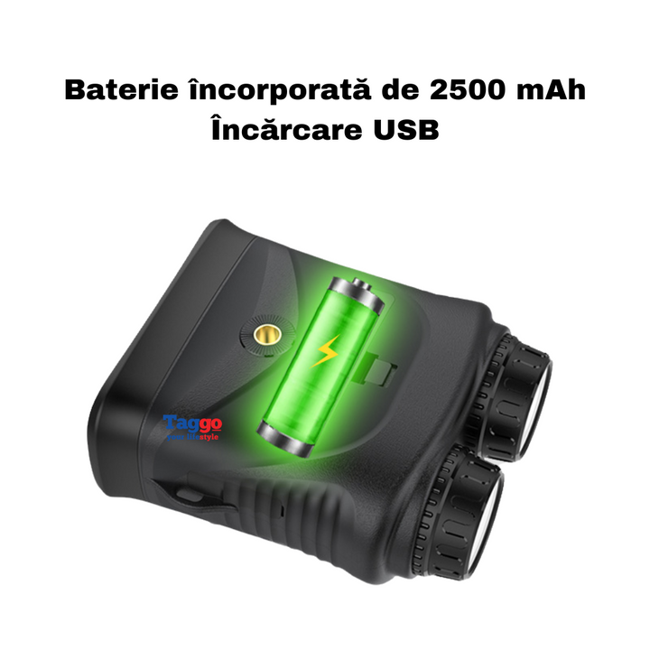 Binoclu Digital Profesional cu Night Vision de Vanatoare 4K, Zoom 10X, Ecran LCD, Acumulator, Verde - Taggo.ro