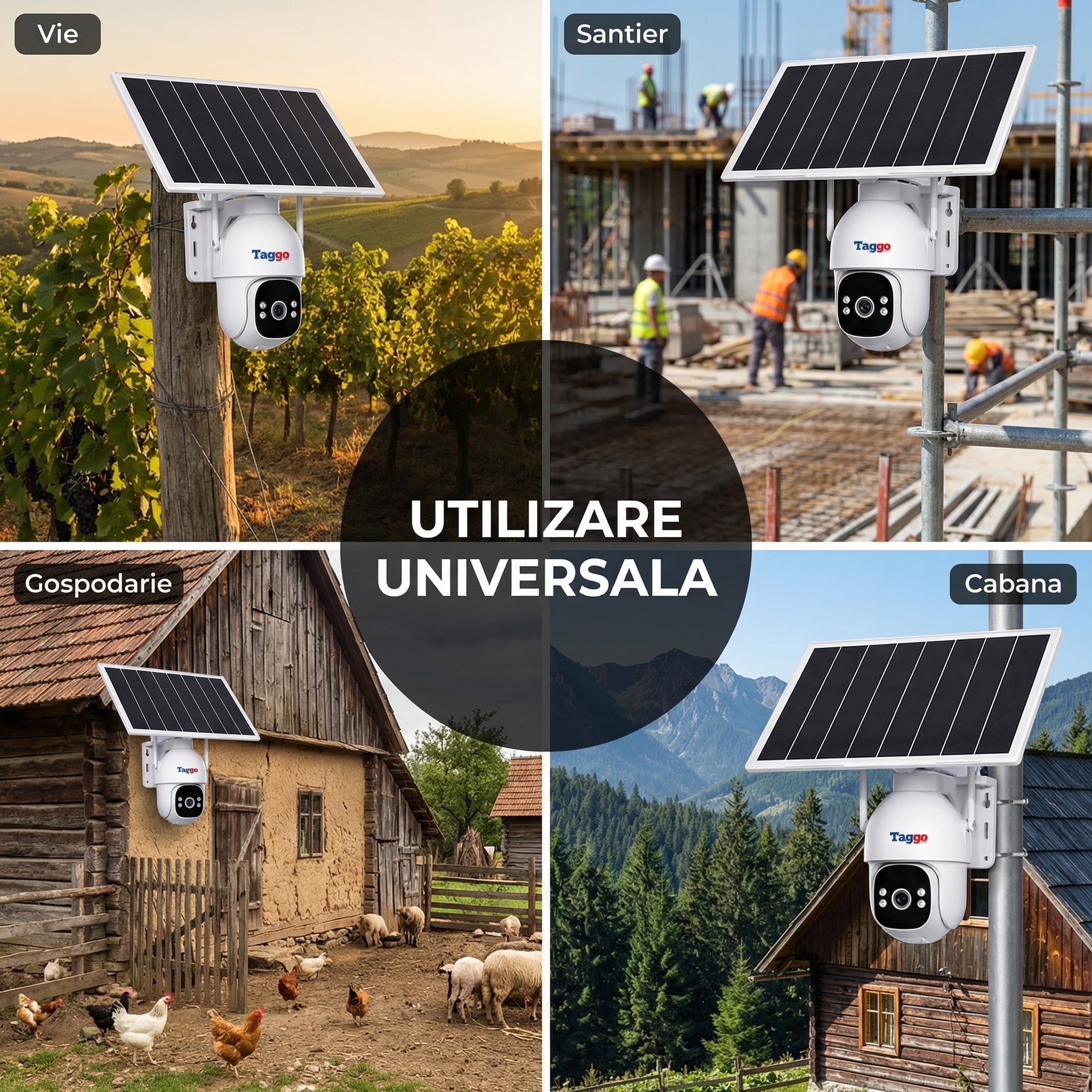 Camera TAGGO Pro S30, 4G/ eSIM, AOV, Viziune Full Color Noaptea, si Detectie AI 30m - 40M, 5MP, 24/7 - Taggo - Taggo.ro