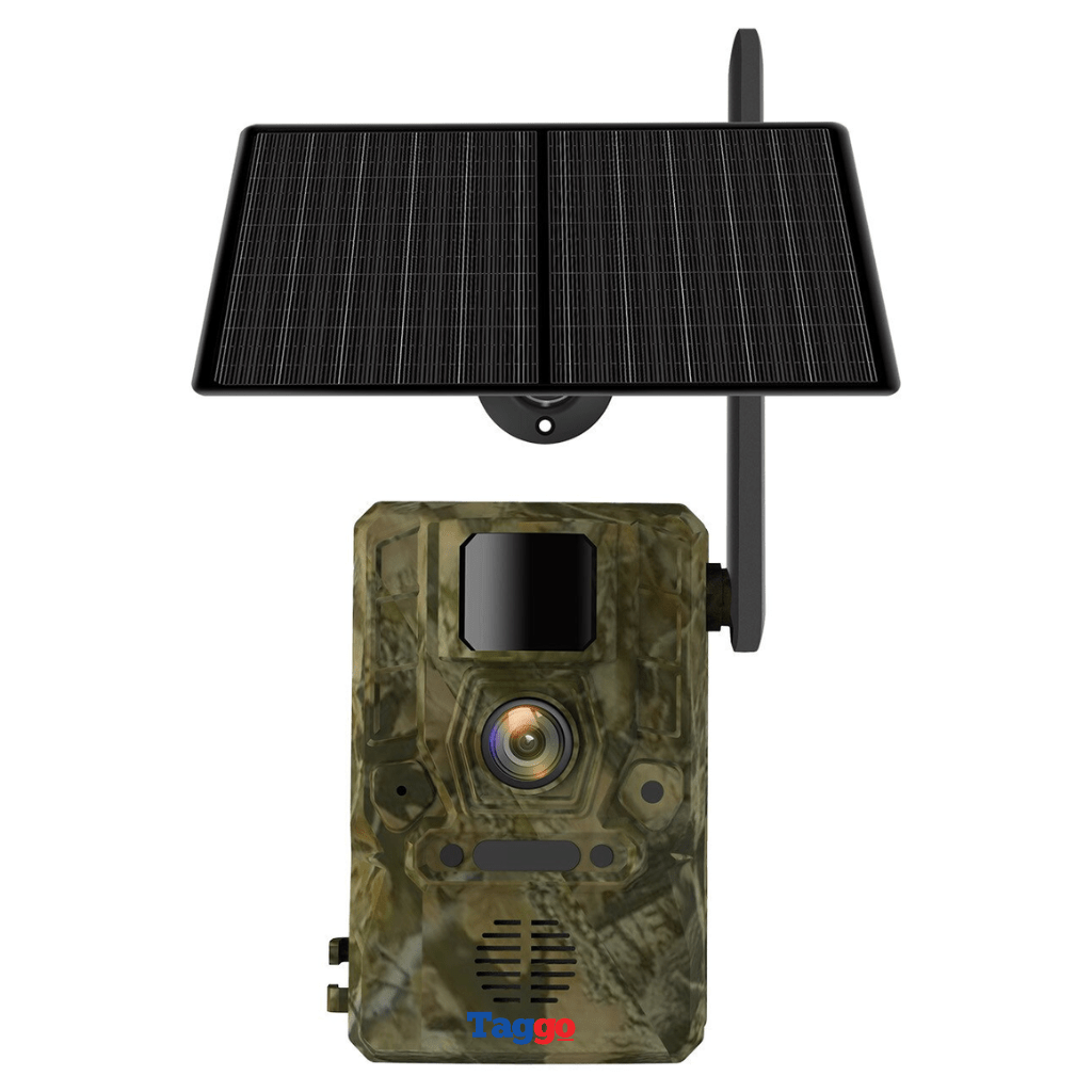 Camera de supraveghere solară 4G Taggo cu GPS, 16MP foto, 4MP video, panou solar 4W, baterie 7800mAh, IP65