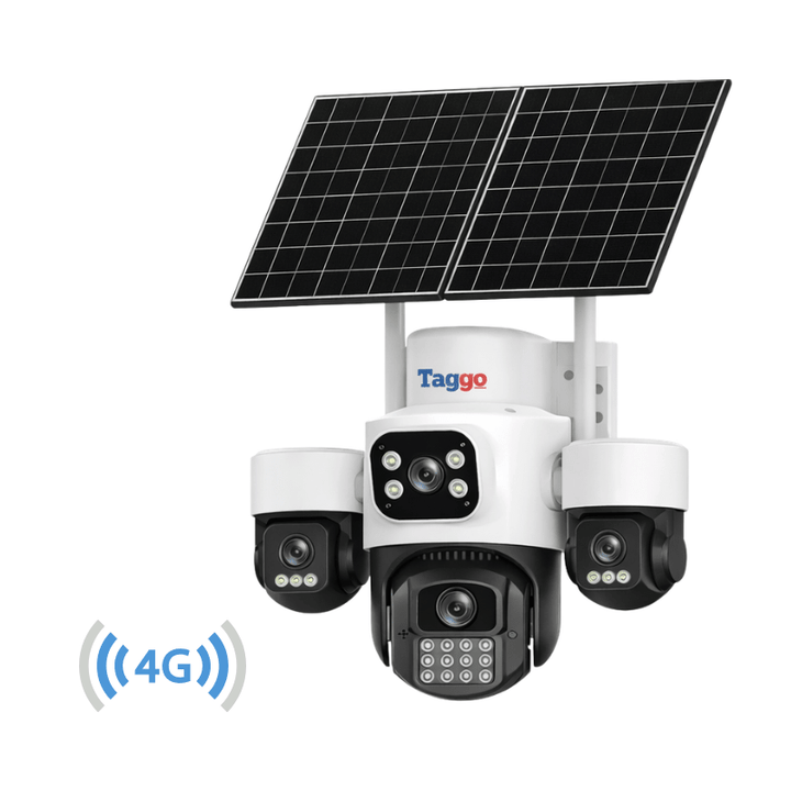 Pachet 2x Camera Solara Cu 4 Lentile, 4G / eSIM, 16MP Vedere