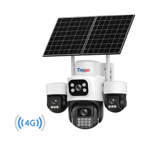 Camera Solara Cu 4 Lentile, 4G / eSIM, 16MP Vedere Nocturna Color, Detectie Miscare, Inregistrare AOV