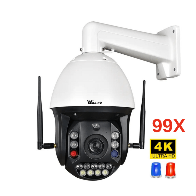 Camera de supraveghere 4G 4K Ultra HD, zoom 99X, rotire 360° din aplicație, rezistentă la apă IP66, marca Taggo.ro