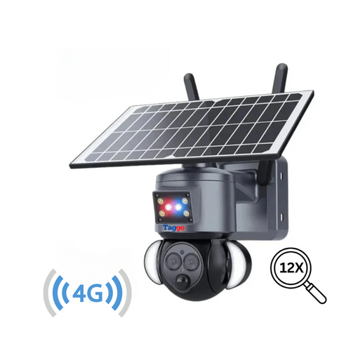 Camera Supraveghere 4G 4K HD, Dual Lens, 12X ZOOM, Incarcare Solara, Rotire Din Aplicatie, Rezistenta La Apa IP 66