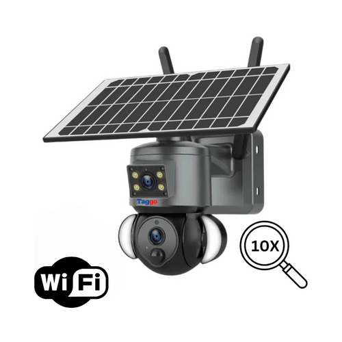Camera Supraveghere WIFI 4K Ultra HD, Dual Camera 4MP+4MP, 10X ZOOM, Incarcare Solara, Rotire Din Aplicatie, Rezistenta La Apa IP 66