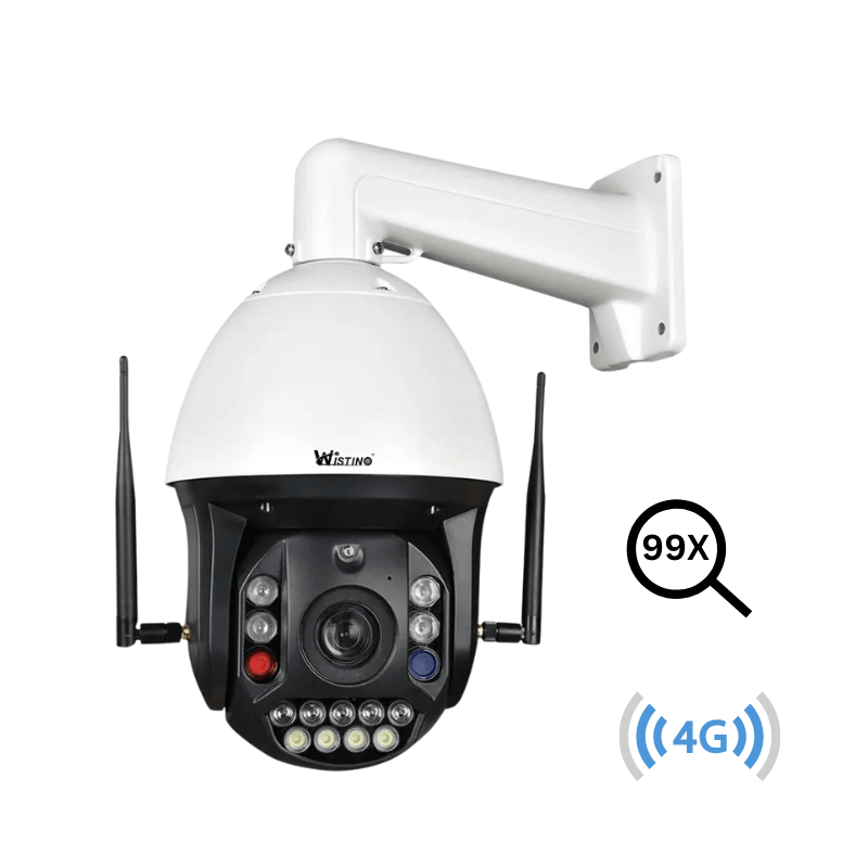 Camera de supraveghere 4G 4K Ultra HD, zoom optic 99X, rotire 360° din aplicație, rezistentă la apă IP66, de la Taggo.ro