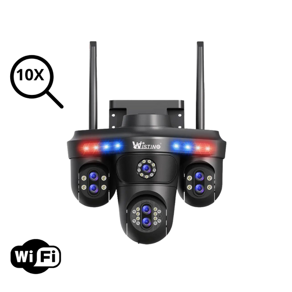 Camera de Supraveghere, WiFi 8K, 7 lentile, Control din Aplicatie, 10x zoom optic, Urmarire automata, Rezistenta la apa IP66
