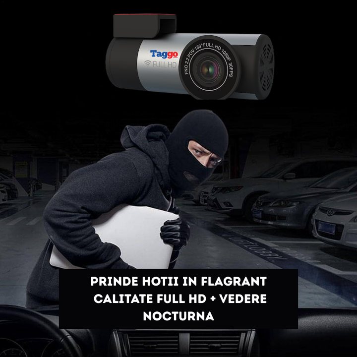 Camera de bord auto FULL HD 1080P, WiFi, compacta, unghi de filmare 150°, Night Vision, Rotativa 360° - Taggo.ro