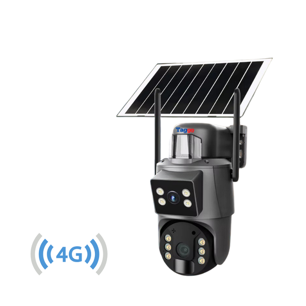 Camera Supraveghere Solara 4G 8MP Ultra HD, Panou Solar 20W, Baterie 15600mAh, PTZ 355°/90°, Zoom 4x, Audio Bidirectional, IP66 - Taggo.ro