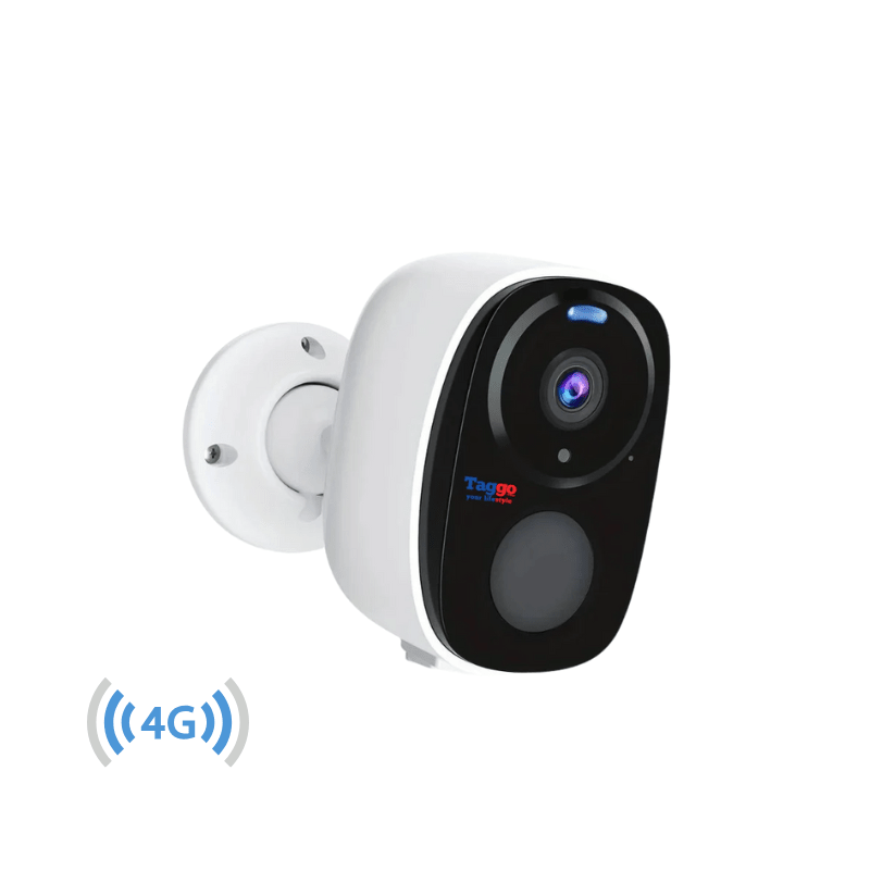 Camera de supraveghere 4G Taggo.ro, 2K 4MP, baterie, control din aplicație, rezistență IP66, pentru supraveghere sigură.