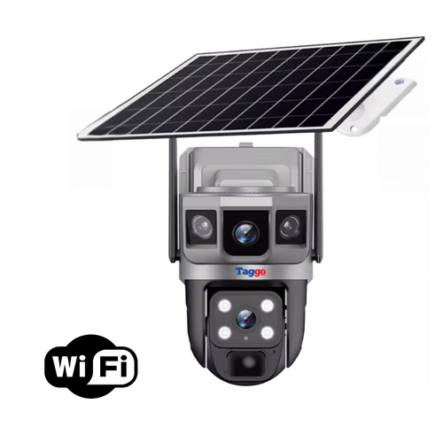 Camera de Supraveghere Solara WIFI, 2K, 3 Ecrane, Zoom 10X, Full HD, Panou Solar 10W Rezistenta La Apa IP 66