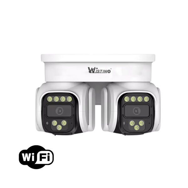 Camera de supraveghere WIFI 4K, 2 lentile 360 , Detectie dubla, Control din aplicatie, Comunicare bidirectionala, Urmarire automata - Taggo.ro