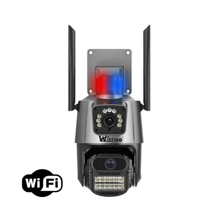 Camera de supraveghere WIFI 4K, 8MP, 2 lentile, Control din aplicatie, Urmarire automata, Rezistenta la apa IP66 - Taggo.ro