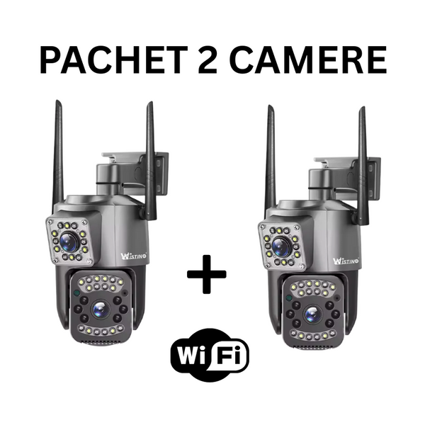 Pachet de 2 camere de supraveghere WIFI 4K, 8MP, IP66 - Taggo.ro