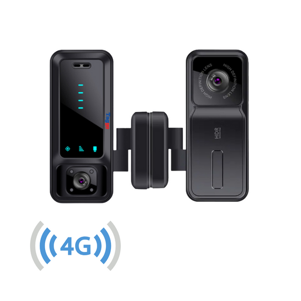 Camera Auto Dubla- Fata si Interior 4K, Cartela SIM 4G, Functionare 24/24, Viziune Nocturna, Comunicare Bidirectionala, GPS - Taggo.ro