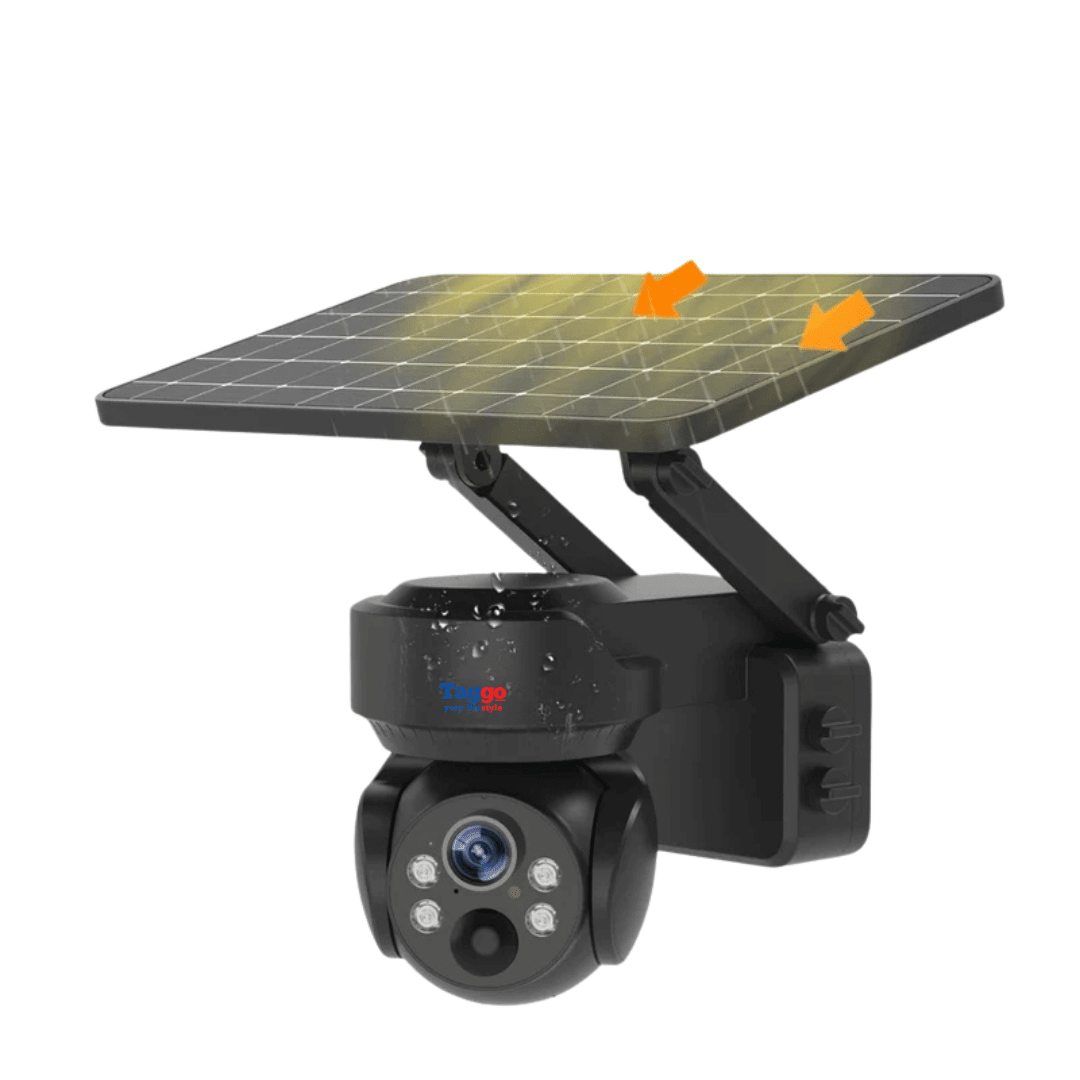 Camera de supraveghere solară 4G cu cartelă SIM, 5MP, panou solar, control din aplicație și rezistență la apă, brand Taggo.ro