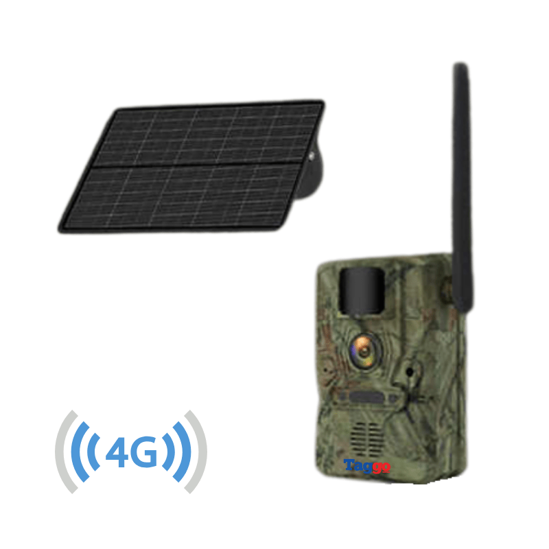 Camera de supraveghere solară 4G Taggo, 16MP foto, 4MP video, panou solar 4W, baterie 7800mAh, detectie mișcare, audio bidirecțional, IP66.