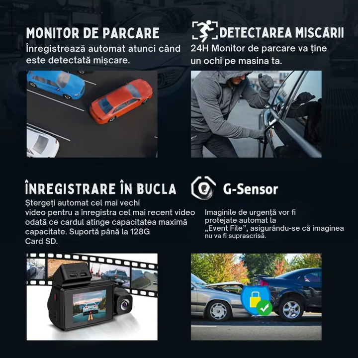 Camera Auto K26S 4K + camera spate 2.5K, WDR, WiFi si GPS integrat, 3,16" IPS, Senzor G - Taggo.ro