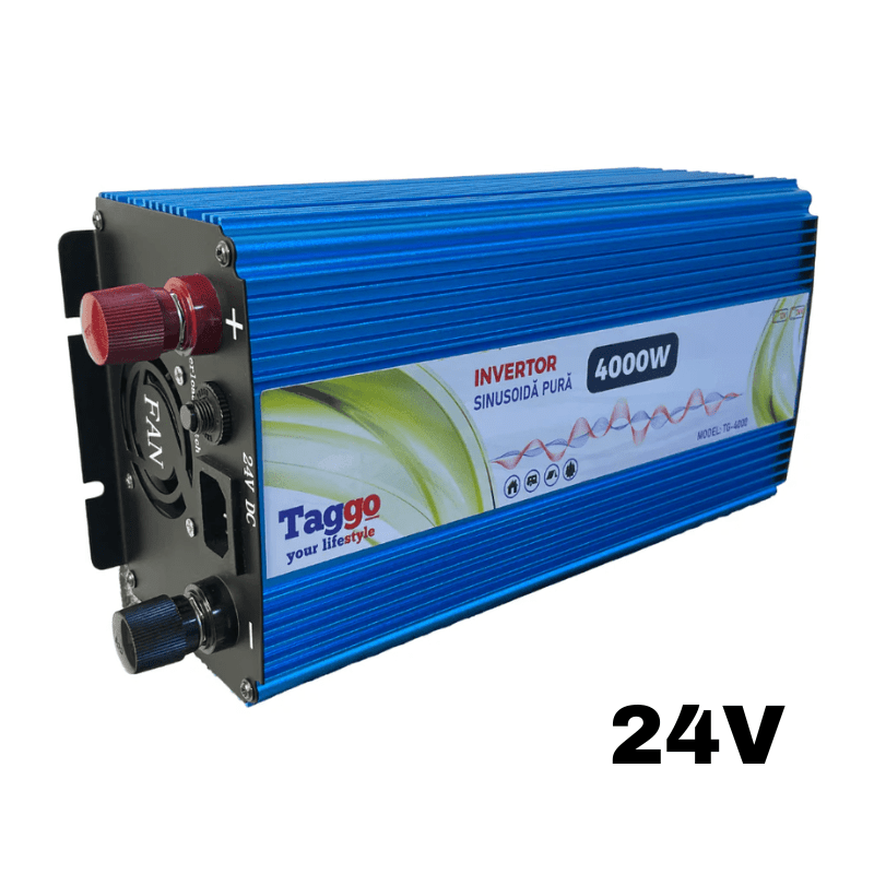 Invertor 2 în 1 SINUS PUR 4000W 24V-220V cu funcție UPS pentru încărcare acumulatori, dispozitiv auto, AutoBox.ro