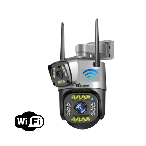 Camera supraveghere WIFI  4K, 8MP, Control din aplicatie, 2 lentile, Urmarire automata, Rezistenta la apa IP66