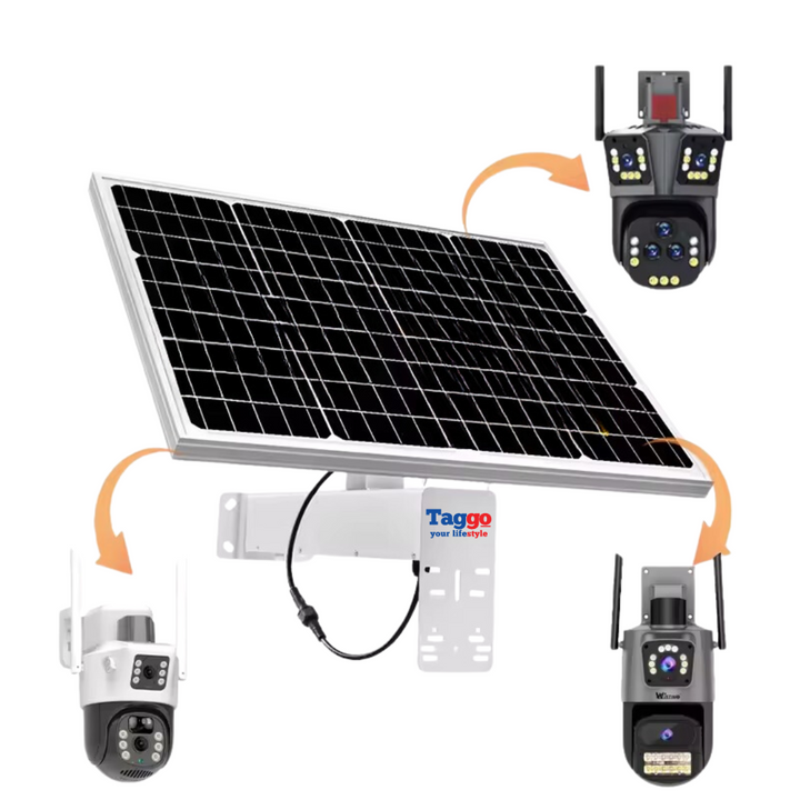 Panou solar 60W cu acumulatori inclusi de 40Ah, pentru camere de supraveghere, iesire 12V - Taggo.ro