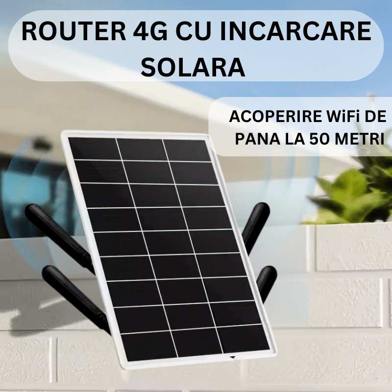 Router wireless 4G solar Taggo cu suport SIM, baterie 25600mAh, pentru exterior, rezistent la apă și condiții meteo dificile.