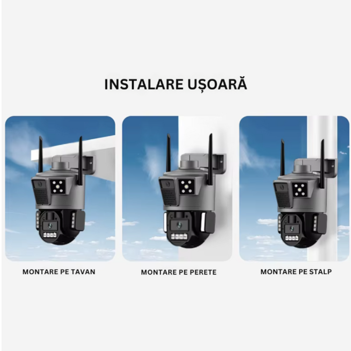 Camera de Supraveghere WIFI, Viziune Nocturna, Rezistenta La Apa IP 66, Control din aplicatie - Taggo.ro