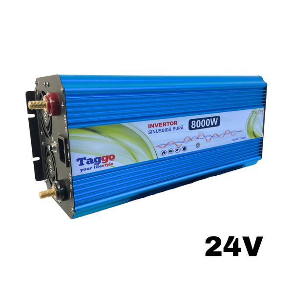 Invertor 2 in 1 SINUS PUR 8000W 24V - 220V cu Functie UPS de incarcare acumulatori - Taggo.ro