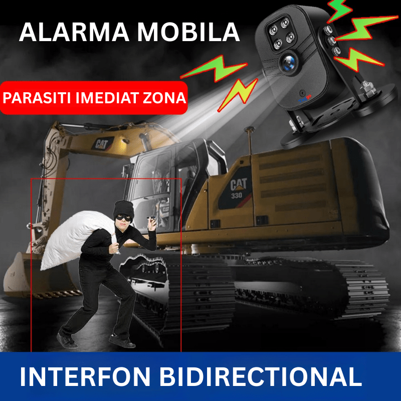 Camera auto de supraveghere video pentru camioane, 5MP, 4G, panou solar, control din aplicație, comunicare bidirecțională.