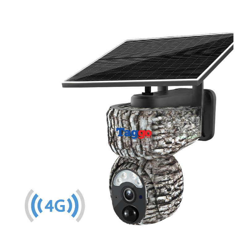 Camera de vânătoare Taggo 4MP cu conexiune 4G, GPS, detectare animale și alarmă pentru supraveghere în natură.