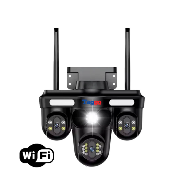 Camera de Supraveghere Crocodil, Conexiune WIFI, 3 Lentile, 12 MP, Vedere Panoramica, Night vision - Taggo.ro