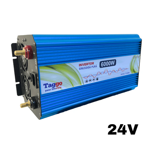 Invertor 2 in 1 SINUS PUR 6000W 24V - 220V cu Functie UPS de incarcare acumulatori