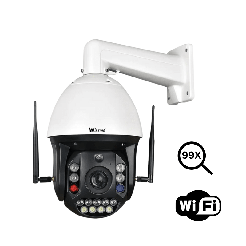 Camera de supraveghere WiFi 4K Ultra HD, zoom optic 99x, rotire 360° din aplicație, rezistentă la apă IP66, Taggo.ro
