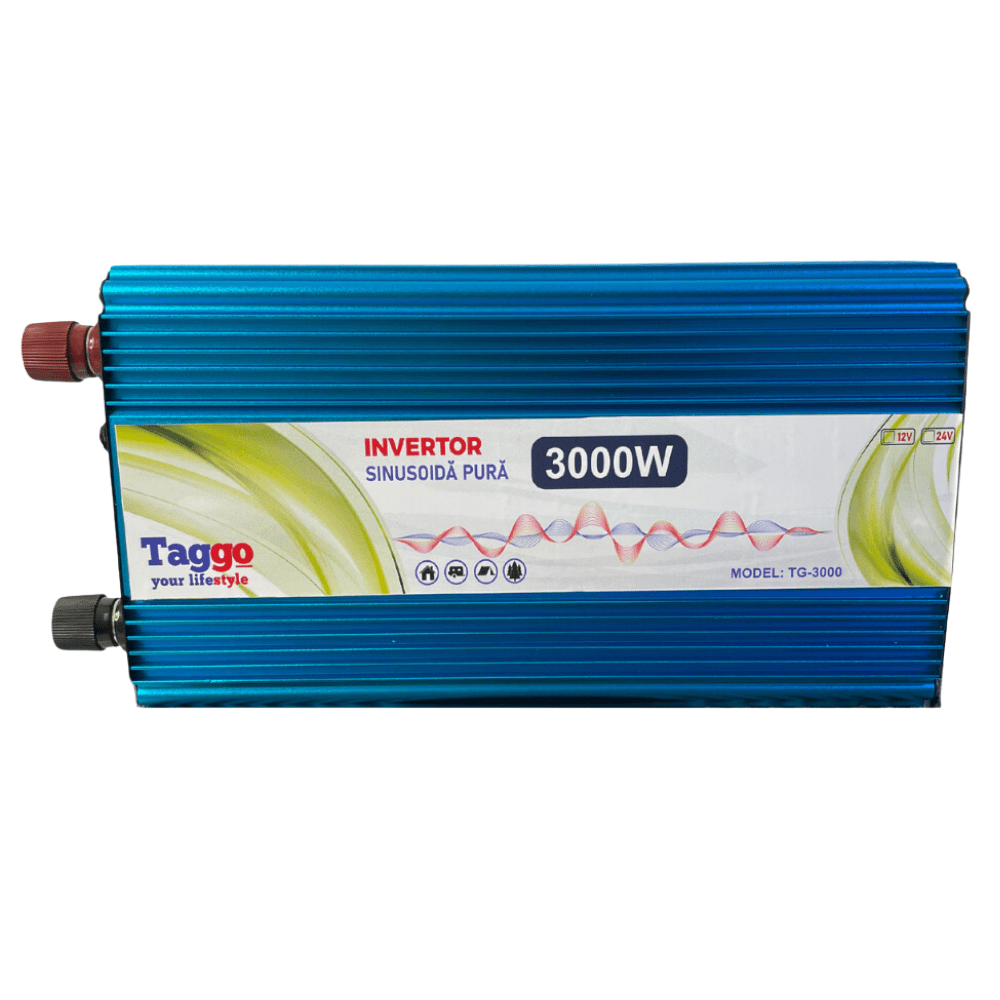 Invertor 2 în 1 SINUS PUR 3000W 12V-220V cu funcție UPS și încărcare acumulatori, AutoBox.ro