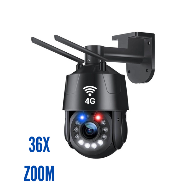 Camera Supraveghere 4G 4K Ultra HD 36X Optical ZOOM, Rotire Din Aplicatie, Rezistenta La Apa IP 66, Card Memorie 128 GB