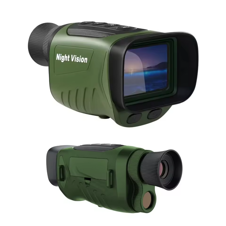 Monocular Digital Profesional cu Night Vision de Vanatoare 4K, Zoom 8X, Ecran LCD, Acumulator, Verde - Taggo.ro