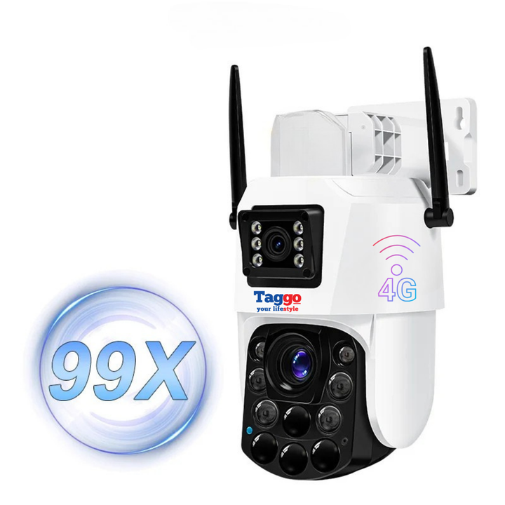 Camera Supraveghere cu Panou Solar si Conexiune WIFI, Rezolutie 4K ULTRA HD, Zoom Optic 100X, PTZ Exterior, 24/7 - Taggo.ro