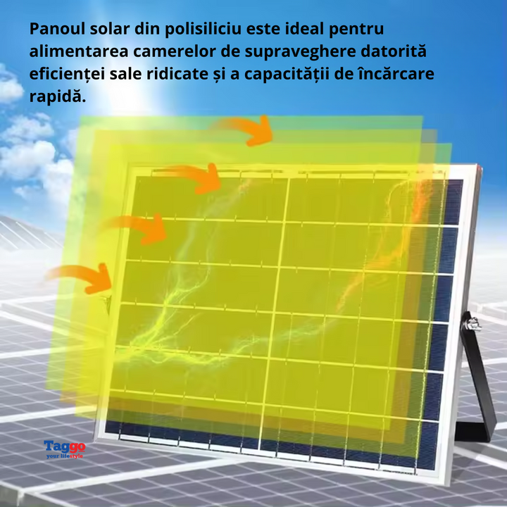 Panou solar 40W cu acumulatori inclusi de 20Ah, pentru camere de supraveghere, iesire 12V - Taggo.ro