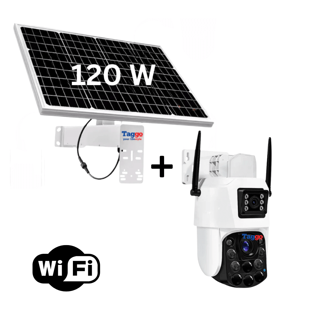 Camera de supraveghere Fast Bundle cu panou solar, rezoluție 4K, zoom optic 100X, PTZ exterior, conexiune WiFi, funcționare 24/7