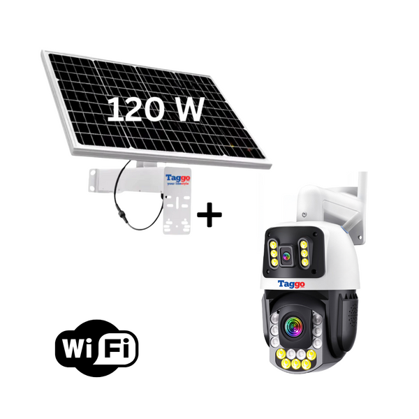 Camera Supraveghere cu Panou Solar si Conexiune WIFI, Rezolutie 4K 8MP, Zoom Optic 50X, PTZ Exterior, 24/7 - Taggo.ro