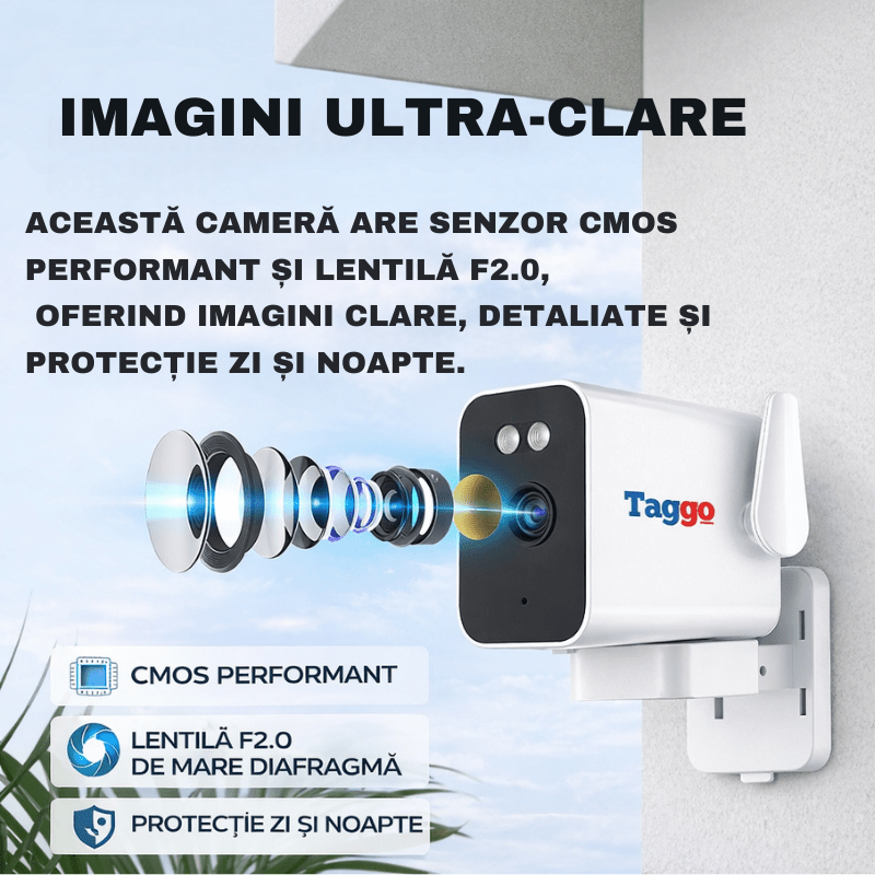 Camera de supraveghere 3MP fixă cu WiFi, vedere nocturnă, comunicație bidirecțională și protecție IP66.