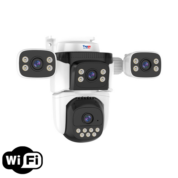 Camera supraveghere WiFi, Audio Bidirectional, 16MP, Patru Lentile HD, Vedere panoramica 360°, PTZ - Taggo.ro