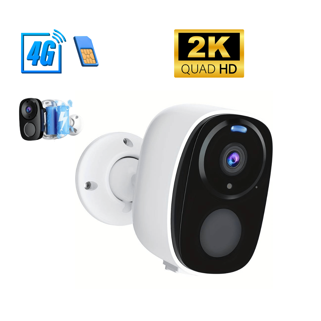 Camera de supraveghere 4G Taggo.ro, 2K, 4MP, cu baterie de 5000mAh, control prin aplicație și rezistență IP66