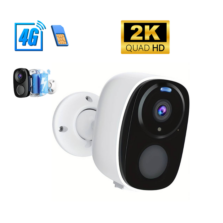 Camera de supraveghere 4G Cartela SIM 2K, 4MP, Baterie incorporata, Control din aplicatie,Rezistenta la apa IP66 + Camera de supraveghere 4G Cartela SIM 2K, 4MP, Baterie incorporata, Control din aplicatie,Rezistenta la apa IP66 - Taggo.ro