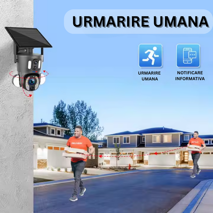 Camera de Supraveghere WiFi, Rezolutie 6MP, Alimentare Solara, ZOOM Optic 20X, Detectie Umana, IP66 - Taggo.ro